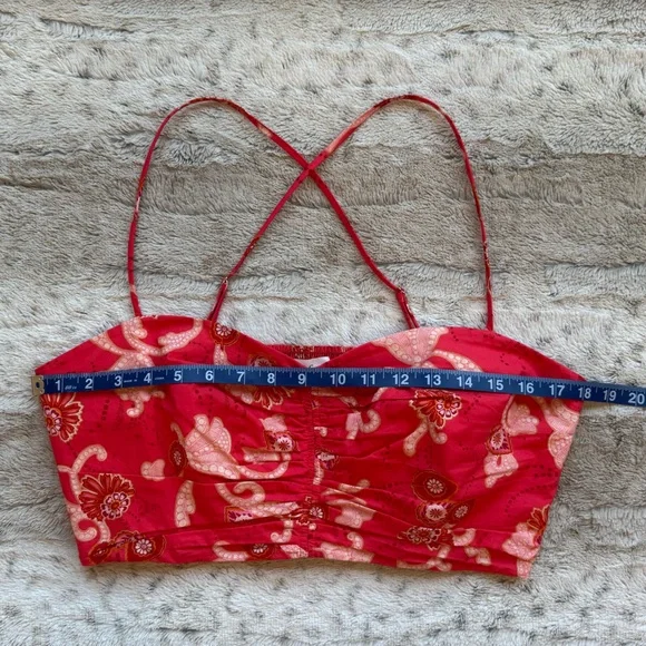 A.L.C. Arit Floral Sweetheart Crop Top in Calla Size 12 - Picture 12 of 16